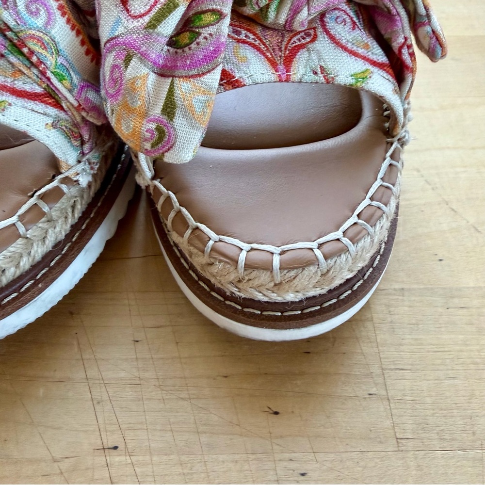 Antonio Melani Paisley Print Espadrille Bow Slides Boho Chic Resort Wear - 7.5 - Picture 7 of 12